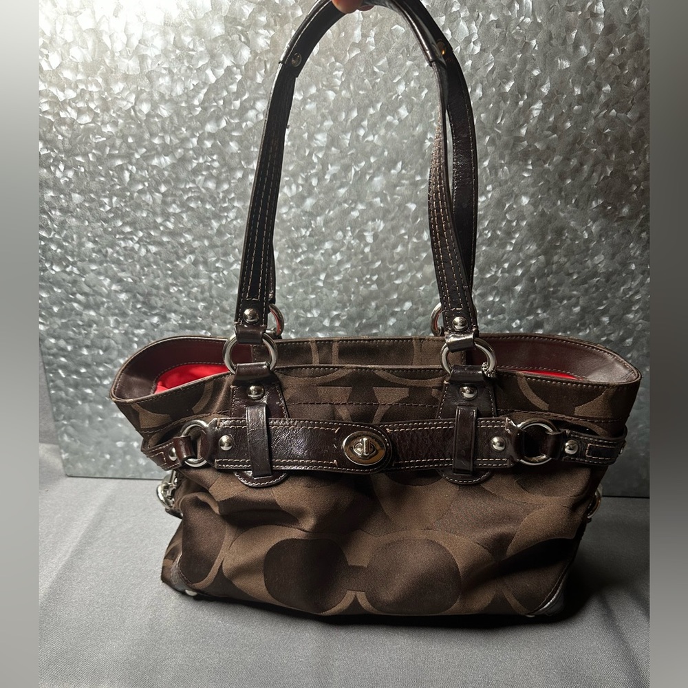 Coach Carly Sateen Signature